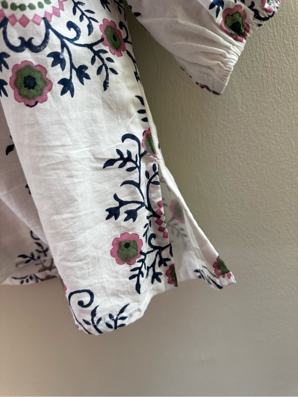 NWOT Anthropologie Sue Sartor Bangalore Tunic Top 1X White Floral Anthro Boho - Picture 14 of 15